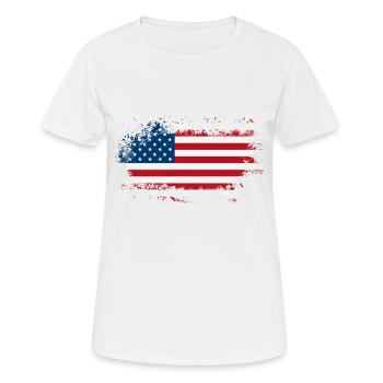 American Flag - Women's Breathable T-Shirt - white - Front - AI Model Female 172 dark (172cm)