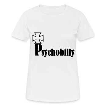 PSYCHOBILLY,ROCK,GUITAR,FLATTOP,PLAT,guitare,musiq - T-shirt respirant Femme - blanc - Devant - AI Model Female 172 dark (172cm)