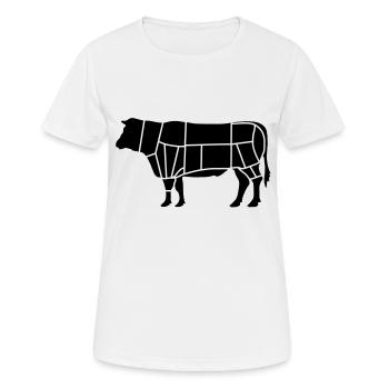boeuf boucher_b1 - T-shirt respirant Femme - blanc - Devant - AI Model Female 172 dark (172cm)