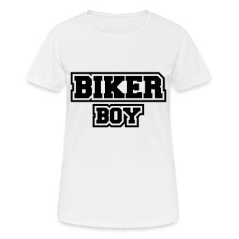 Biker Boy - T-shirt respirant Femme - blanc - Devant - AI Model Female 172 dark (172cm)