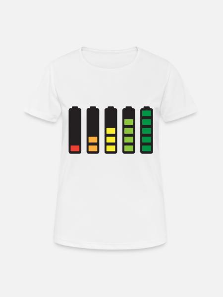 Battery - Frauen T-Shirt atmungsaktiv - Weiß