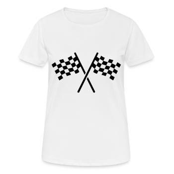Ziel - Frauen T-Shirt atmungsaktiv - Weiß - Vorne - AI Model Female 172 dark (172cm)