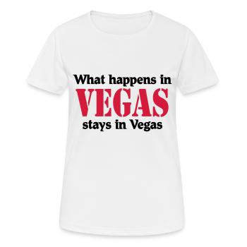 What happens in Vegas, stays in Vegas - Frauen T-Shirt atmungsaktiv - Weiß - Vorne - AI Model Female 172 dark (172cm)