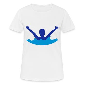 wasser ertrinken hilfe rufen schreien not retten w - Frauen T-Shirt atmungsaktiv - Weiß - Vorne - AI Model Female 172 dark (172cm)