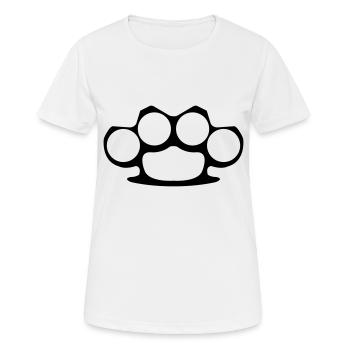Schlagring - Frauen T-Shirt atmungsaktiv - Weiß - Vorne - AI Model Female 172 dark (172cm)