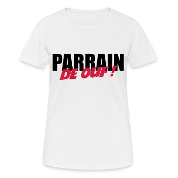 Parrain de ouf ! - T-shirt respirant Femme - blanc - Devant - AI Model Female 172 dark (172cm)