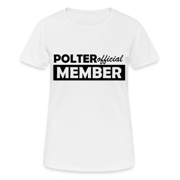 polter member official - Frauen T-Shirt atmungsaktiv - Weiß - Vorne - AI Model Female 172 dark (172cm)
