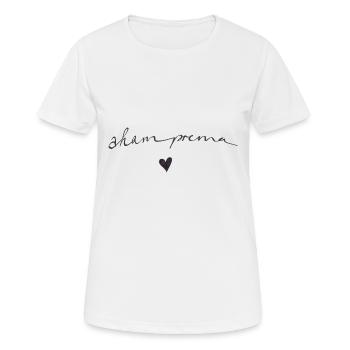 AHAM PREMA- ich bin LIEBE Geschenk YOGA SANSKRIT - T-shirt respirant Femme - blanc - Devant - AI Model Female 172 dark (172cm)