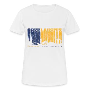 Oberlausitz Skyline - Fanartikel mit Retro Design - Frauen T-Shirt atmungsaktiv - Weiß - Vorne - AI Model Female 172 dark (172cm)