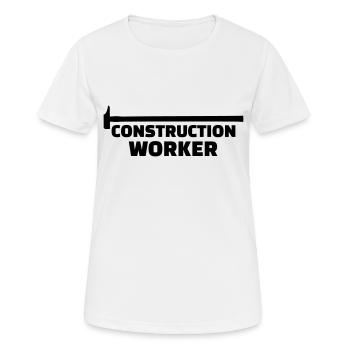 Construction worker - Women's Breathable T-Shirt - white - Front - AI Model Female 172 dark (172cm)