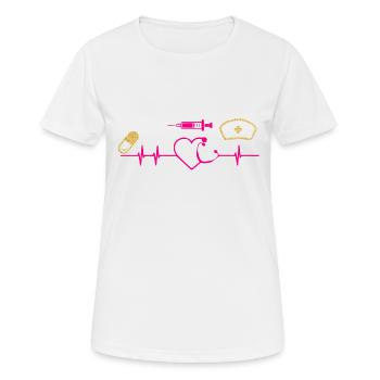 Nurse Doctor Hospital Krankenschwester - Frauen T-Shirt atmungsaktiv - Weiß - Vorne - AI Model Female 172 dark (172cm)