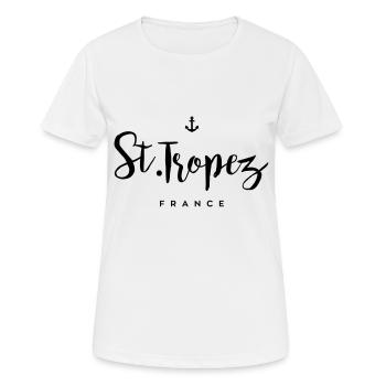 Saint-Tropez - Frankreich - Frauen T-Shirt atmungsaktiv - Weiß - Vorne - AI Model Female 172 dark (172cm)
