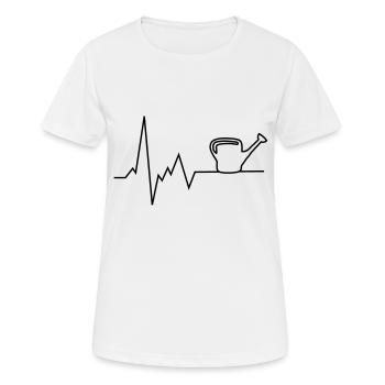 herzschlag gießkanne gärtner - Frauen T-Shirt atmungsaktiv - Weiß - Vorne - AI Model Female 172 dark (172cm)