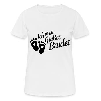 ich werde grosser bruder fussabdruck - Frauen T-Shirt atmungsaktiv - Weiß - Vorne - AI Model Female 172 dark (172cm)