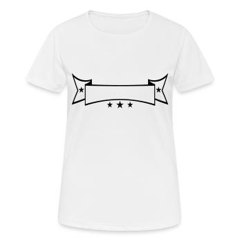 edel sterne verziert geschwungen banner design log - Frauen T-Shirt atmungsaktiv - Weiß - Vorne - AI Model Female 172 dark (172cm)