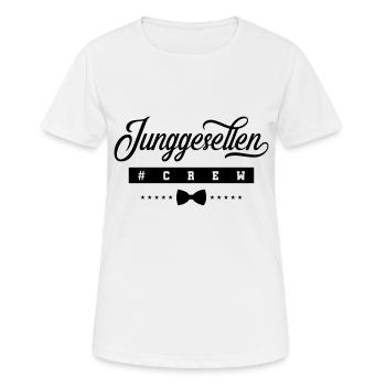 junggesellen crew - Frauen T-Shirt atmungsaktiv - Weiß - Vorne - AI Model Female 172 dark (172cm)
