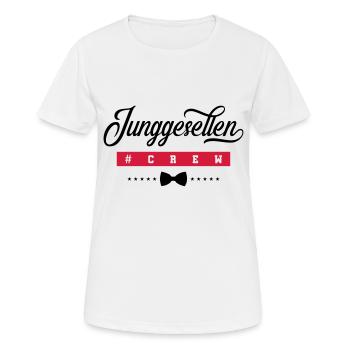 junggesellen crew - Frauen T-Shirt atmungsaktiv - Weiß - Vorne - AI Model Female 172 dark (172cm)