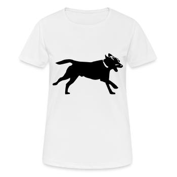 chien - T-shirt respirant Femme - blanc - Devant - AI Model Female 172 dark (172cm)