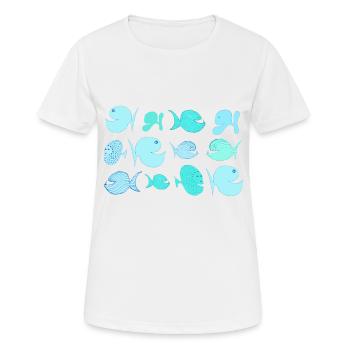 Poissons, mer du Sud, mer, maritim, Méditerranée Croatie - T-shirt respirant Femme - blanc - Devant - AI Model Female 172 dark (172cm)