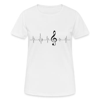 Battement de coeur de clé de sol - T-shirt respirant Femme - blanc - Devant - AI Model Female 172 dark (172cm)