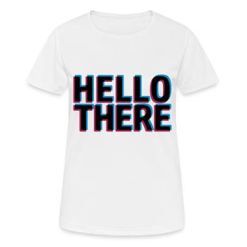3D Effekt Hello - Frauen T-Shirt atmungsaktiv - Weiß - Vorne - AI Model Female 172 dark (172cm)