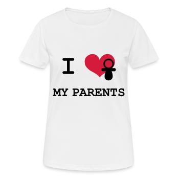 ich liebe meine Eltern - Frauen T-Shirt atmungsaktiv - Weiß - Vorne - AI Model Female 172 dark (172cm)