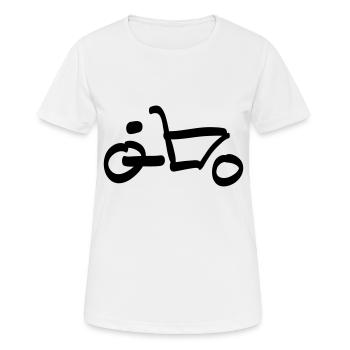Cargobike Scribble - Frauen T-Shirt atmungsaktiv - Weiß - Vorne - AI Model Female 172 dark (172cm)