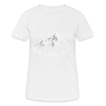 Der Berg ruft - Frauen T-Shirt atmungsaktiv - Weiß - Vorne - AI Model Female 172 dark (172cm)