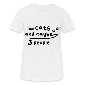 J’aime les chats chat - T-shirt respirant Femme - blanc - Devant - AI Model Female 172 dark (172cm)