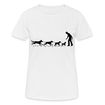 Rudel - Frauen T-Shirt atmungsaktiv - Weiß - Vorne - AI Model Female 172 dark (172cm)