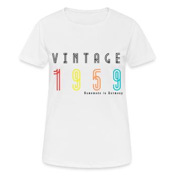 1959 Geburtstag Made in Germany Vintage, retro. - Frauen T-Shirt atmungsaktiv - Weiß - Vorne - AI Model Female 172 dark (172cm)