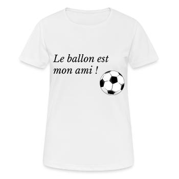 Olive et tom : Le ballon est mon ami - T-shirt respirant Femme - blanc - Devant - AI Model Female 172 dark (172cm)