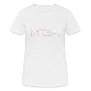 Elektrisch - E Auto - M3 - Frauen T-Shirt atmungsaktiv - Weiß - Vorne - AI Model Female 172 dark (172cm)