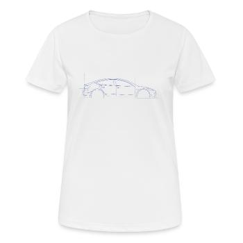 Elektrisch - E Auto - M3 - Frauen T-Shirt atmungsaktiv - Weiß - Vorne - AI Model Female 172 dark (172cm)