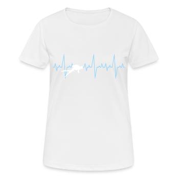 Certificat de plongée Diver Heartbeat Pulse - T-shirt respirant Femme - blanc - Devant - AI Model Female 172 dark (172cm)
