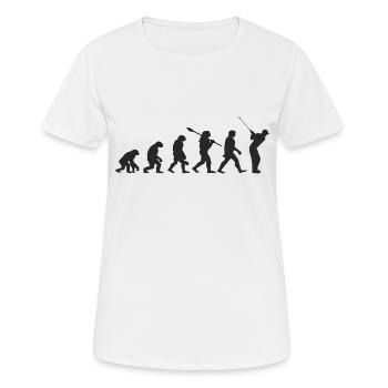 Golf Evolution Retro Geschenk für Golfer - Frauen T-Shirt atmungsaktiv - Weiß - Vorne - AI Model Female 172 dark (172cm)