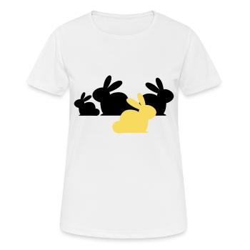 Osterhasen - Schwarz und Farbe - Frauen T-Shirt atmungsaktiv - Weiß - Vorne - AI Model Female 172 dark (172cm)