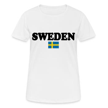 Schweden - Frauen T-Shirt atmungsaktiv - Weiß - Vorne - AI Model Female 172 dark (172cm)