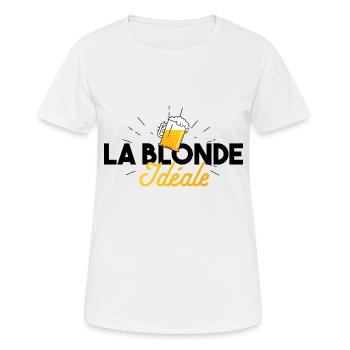 La blonde Idéale - T-shirt respirant Femme - blanc - Devant - AI Model Female 172 dark (172cm)