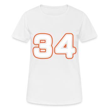 34 Zahl symbol - Frauen T-Shirt atmungsaktiv - Weiß - Vorne - AI Model Female 172 dark (172cm)