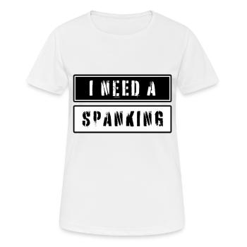 J’ai besoin d’un texte de fessée - T-shirt respirant Femme - blanc - Devant - AI Model Female 172 dark (172cm)