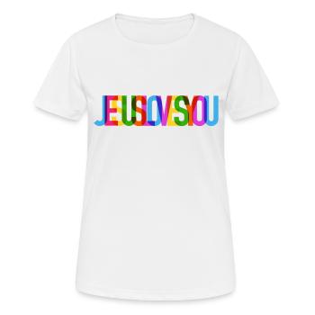 Jesus Christus von Nazareth Glaube Bibel Jesus - Frauen T-Shirt atmungsaktiv - Weiß - Vorne - AI Model Female 172 dark (172cm)