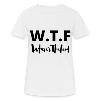 WTF - Where's The Food - T-shirt respirant Femme - blanc - Devant - AI Model Female 172 dark (172cm)