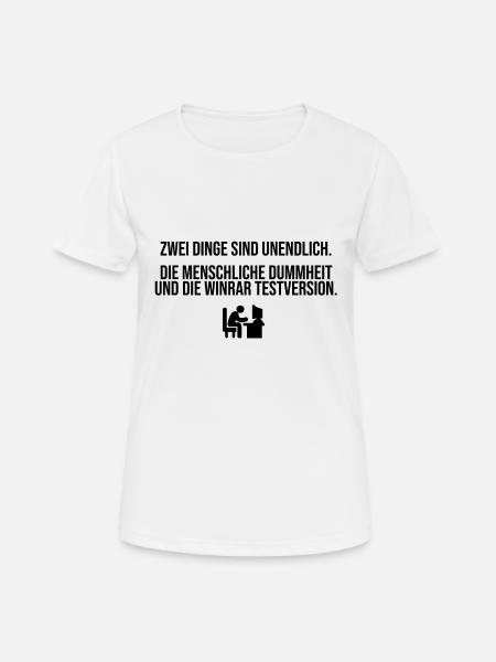 Die WinRAR Testversion - Frauen T-Shirt atmungsaktiv - Weiß