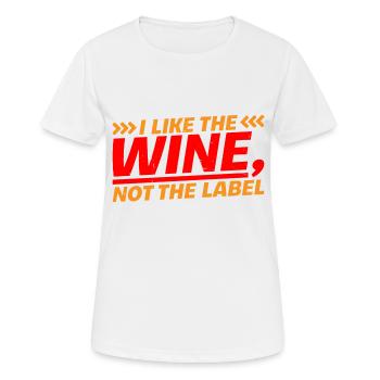 J’aime le vin, pas l’étiquette 21 - T-shirt respirant Femme - blanc - Devant - AI Model Female 172 dark (172cm)