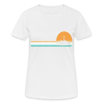 Boot vintage Kapitän Schiff - Frauen T-Shirt atmungsaktiv - Weiß - Vorne - AI Model Female 172 dark (172cm)