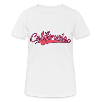 Logo cursif rétro californien en deux couleurs - T-shirt respirant Femme - blanc - Devant - AI Model Female 172 dark (172cm)