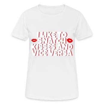 J’aime arracher des baisers et vice versa 2 - T-shirt respirant Femme - blanc - Devant - AI Model Female 172 dark (172cm)