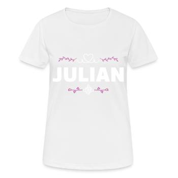 Julian - Frauen T-Shirt atmungsaktiv - Weiß - Vorne - AI Model Female 172 dark (172cm)