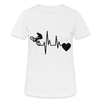 Fahrrad Radeln Radfahren Mountainbike Fahrradtour - Frauen T-Shirt atmungsaktiv - Weiß - Vorne - AI Model Female 172 dark (172cm)